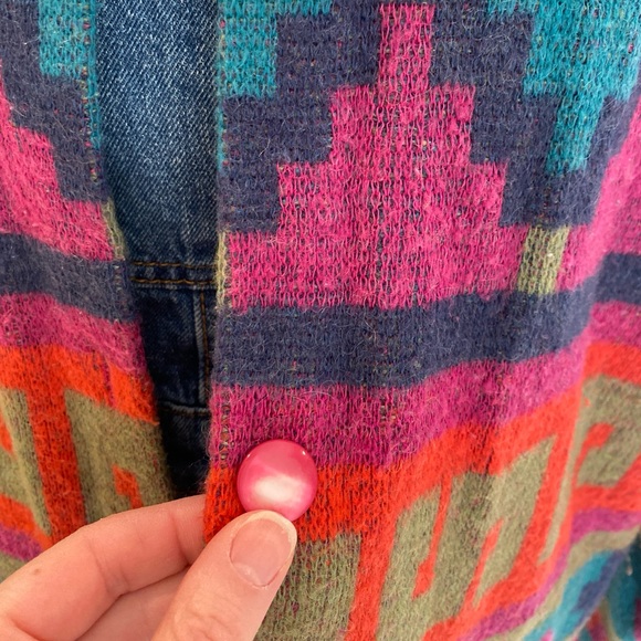Vintage Mohair Blend Cardigan - Women’s (S) - 90’s / Geometric - Picture 5 of 9